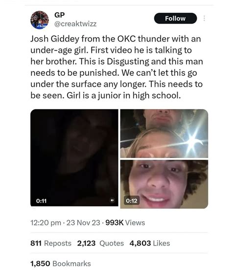 josh giddey rape|Footage of Josh Giddey with allegedly underage girl goes